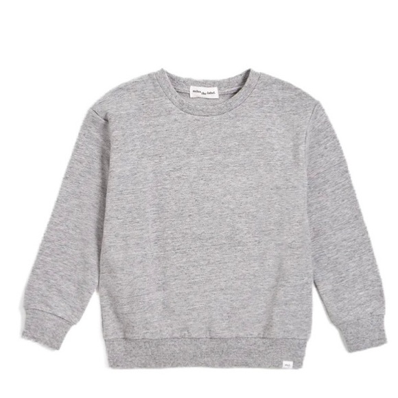 Miles The Label Other - Miles Baby Basic Heather Grey Crew Neck Sweatshirt Size 6 Months